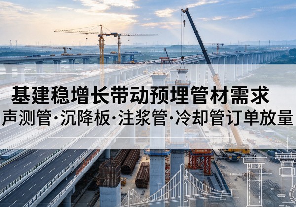 安仁基建稳增长带动预埋监测管材需求，声测管、沉降板、注浆管订单持续放量